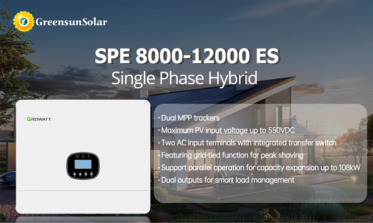 Growatt Hybrid Solar Inverter Spe 8000~12000 Es Spf 5000es 5kw 48vdc ...