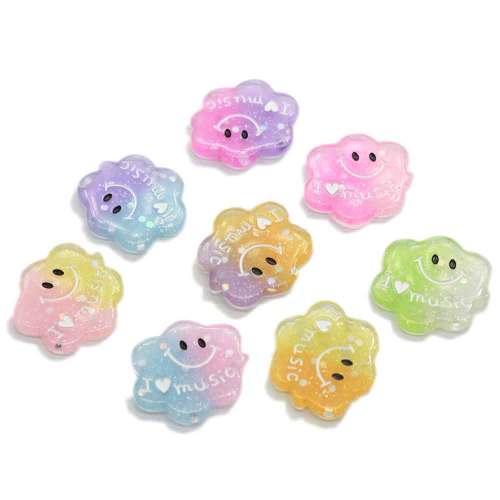 100 pz / lotto Kawaii Glitter Nube Forma Planare Resina Mestiere Flatback per Scrapbook Fai Da Te