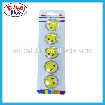 smile face transparent magnet button