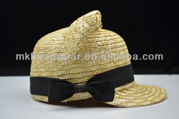 Wholesale Lady Cute Adult Cat Ears Flat Bill Straw Hat