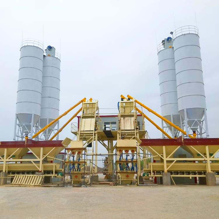 Precast light weight construction concrete mixing plant