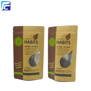 Resealable Food Packaging Kraft Paper Bag