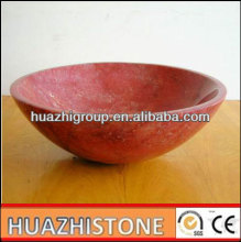 European style red travertine wash basin colour