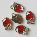 En gros Kawaii Lâche Métallique Fraise Fruits Charmes En Alliage Pendentif Perles pour DIY Bijoux Faisant Des Accessoires