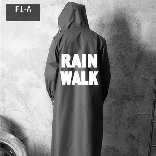 Wholesale Mens Fashion Rain Jacket Long Hood Rain Suit Black Raincoat