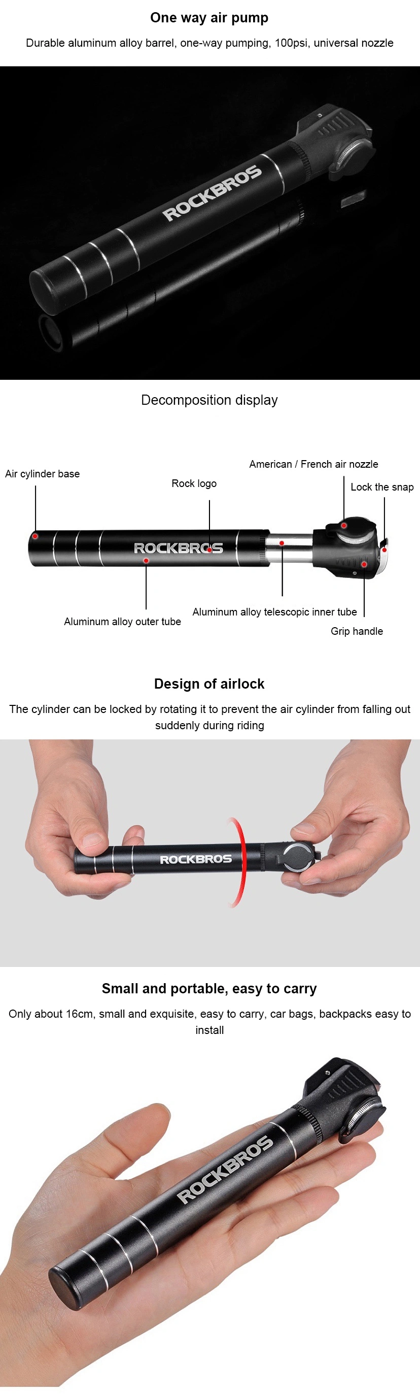 Mountain Bike Accessories Two-Way Pump Bicycle Portable Mini Pump