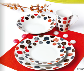 Cheap decal 16pcs dinnerware set