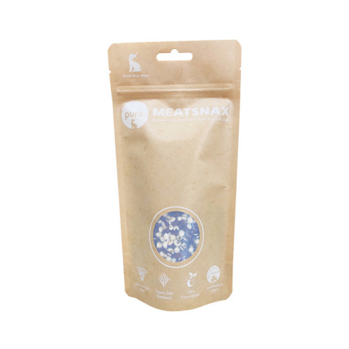 Stand Up Kraft Paper Dog Food Bag compostable