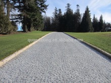 Granite Dark Fan Pattern Tumbled,Cobble Stone,Paver Stone with Meshed Back for Driveway