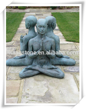 Unique best selling modern three sitting buddhas bronze statue