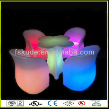 Dark Glowing led bar table and chairs