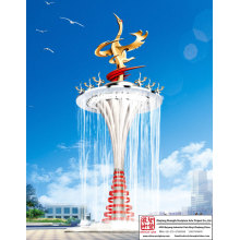 Outdoor Crane Fountain Sculpture