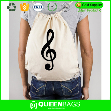 white drawstring backpack cotton bag