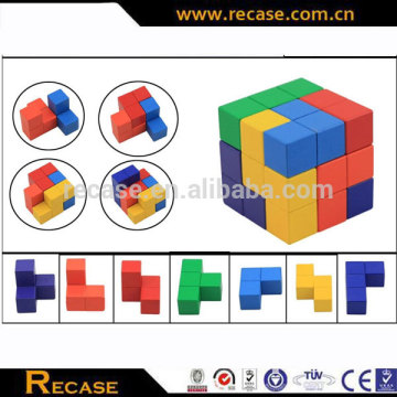 Educational Cube Block Puzzle Wooden I Shape Puzzle