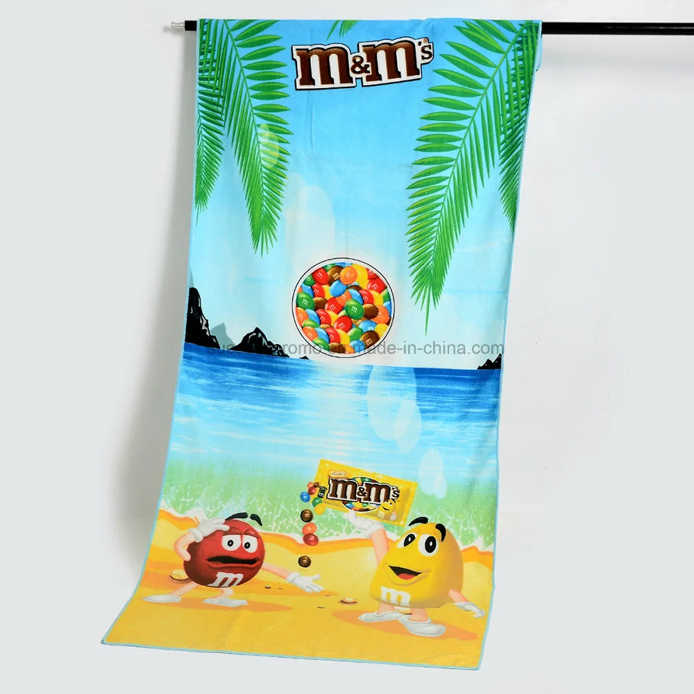 Animal Design Microfiber/Cotton Printed Cartoon Terry Beach Towel