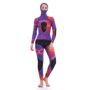 Zeezint 9 mm twee stukken vrouwen met lange mouwen speervissen wetsuit