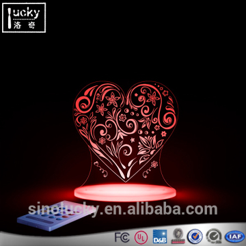 2016 hot selling Heart shape Led Night Light