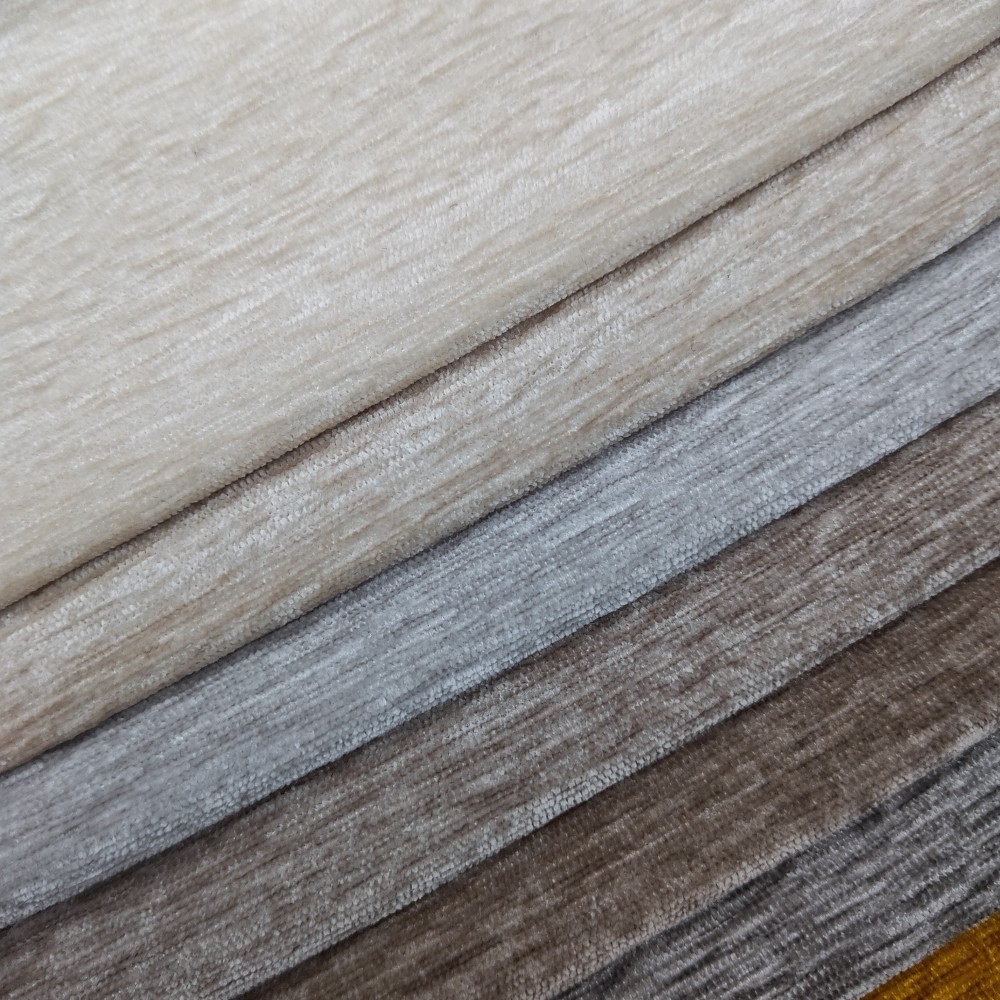 Συμπαγές φυσικό ύφασμα ταπετσαρίας σενίλ Solid Natural Chenille Upholstery Fabric