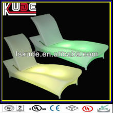 LED illuminated Outdoor White Plastic Beach lounge Chairs