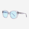 Retro Round Acetate Female Sunglasses