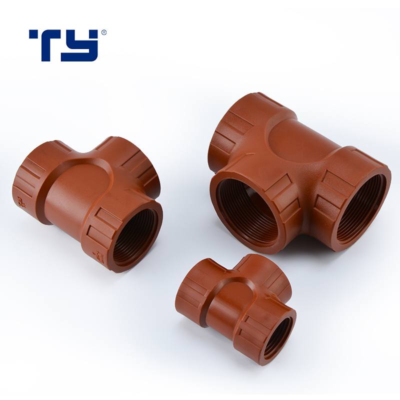 TY manufacturer PP pph fitting female male threaded pressure piping hot cold water brown PPR PPH pipe fittings