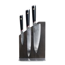 High End 4PCS Damascus Knife Set with G10 Handle and Magnetic Stand
