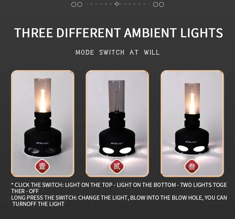 Modern USB Rechargeable Flameless LED Kerosene Lamp for Indoor Decor