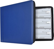 PU Leather Business Checkbook Binder and Organizer - 7 Ring Wallet