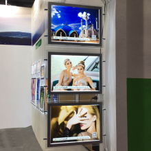 super slim crystal display hanging led slim light box