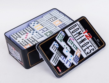 Double 12 Dominoes Set In Tin Box