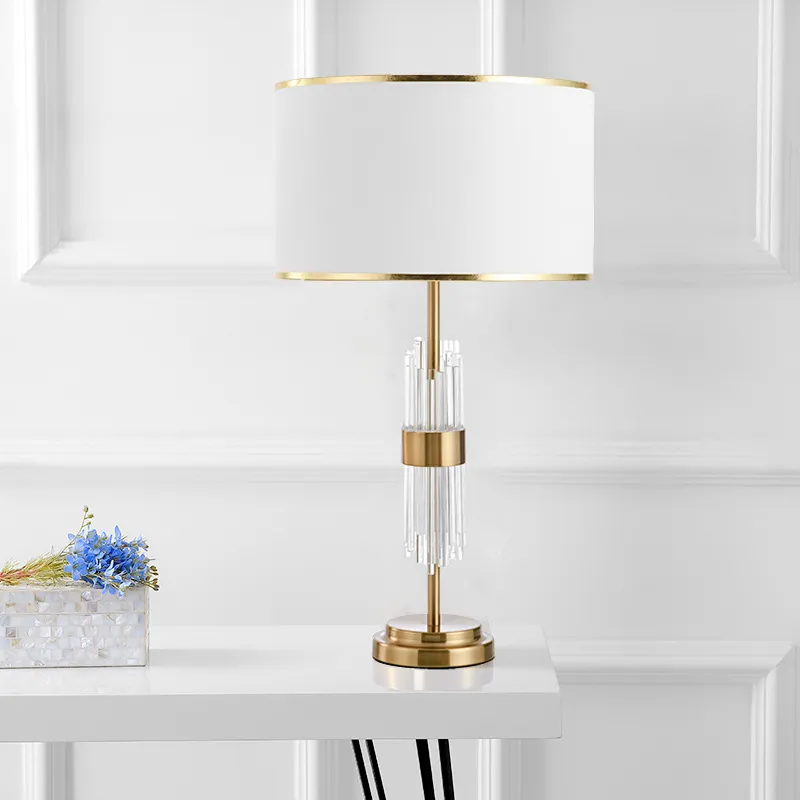 Contemporary LED Crystal Steel Table Lamp for Modern Bedrooms