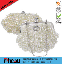 Fahion designer crysta pearls shell clutch bag(LDY15-025)