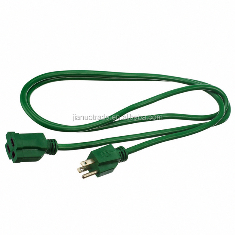 Green 16/3 Indoor/Outdoor Lawn and Garden Landscape Extension Cord