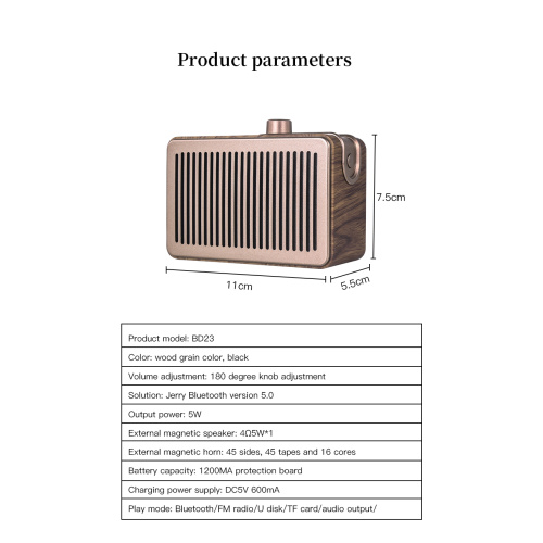 Neue entwickelte Produkte Bluetooth Wasserdichte Sprecher Vintage