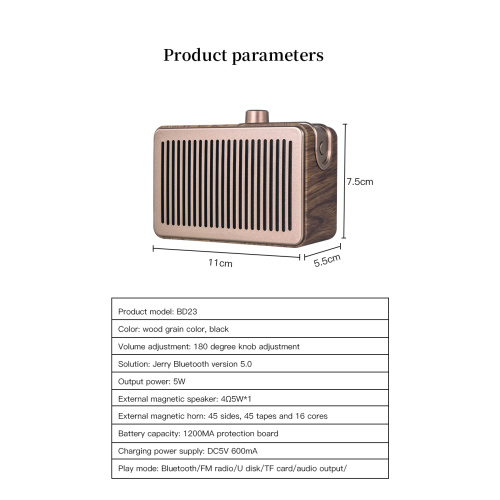 Der wettbewerbsfähigste wasserdichte Bluetooth-Vintage-Lautsprecher