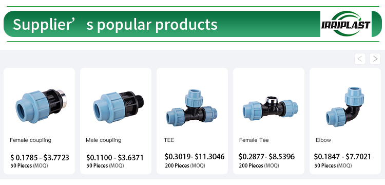 High Quality PP Reducing Coupling PP Compression Fittings Double coupling saddle for Irrigation,