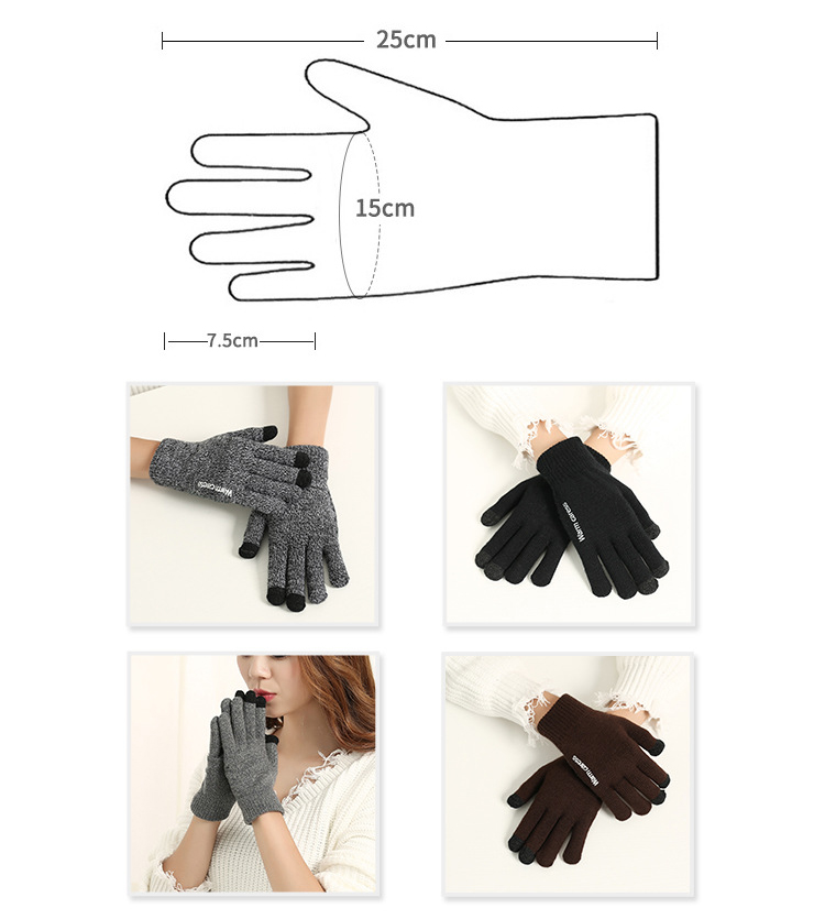 Custom Logo Acrylic Sensory Texting Touchscreen Gloves Winter Gloves Touch Screen Gloves for Smartphone