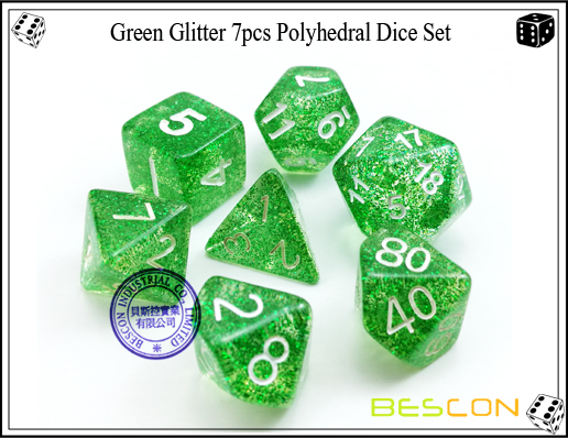 Assorted Colored Glitter 7pcs Polyhedral Dice Set-11