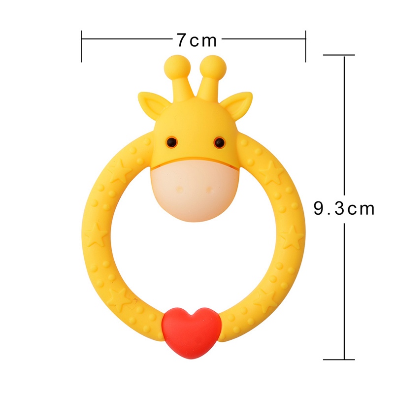 Good Gel Giraffe Soft Chewy Non Toxic Eco Sensory Newborn Chew Toys Teething Rings Infants Teether For 4 Month Baby