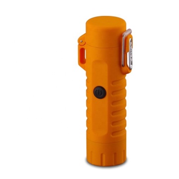 Multi-Function USB Waterproof Flashlight with Rechargeable Battery and Cigarette Lighter