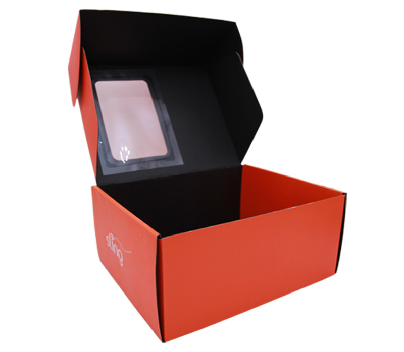 Spot UV Corrugated Paper Window Packaging Box 