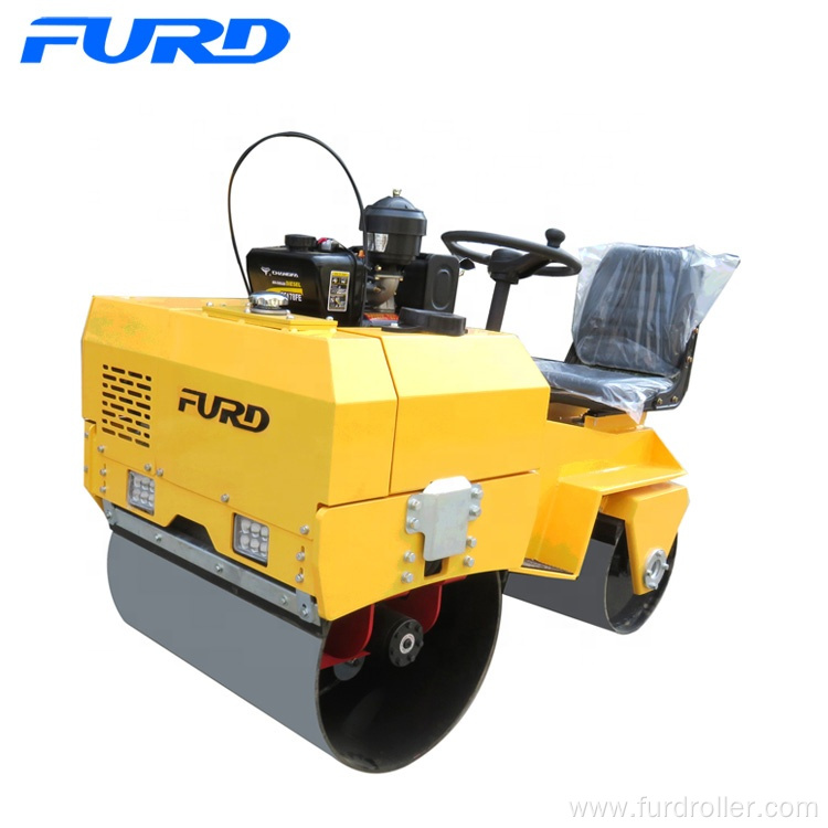 Mini road roller compactor tandem vibratory roller hydraulic double drum vbratory road roller FYL-855