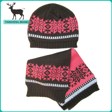 2016 hot sell wholesale slouch oversized winter knit hat scarf set