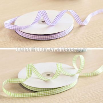 Wholesale checked material fashion design polyester ribbon