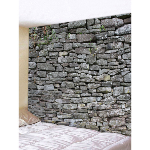 Brick Wall Tapestry Grey Stone Tapestry Wall Hanging Vintage Tapestry Polyester Print for Livingroom Bedroom Home Dorm Decor