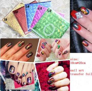 Many Designs Colorful Nail Art Foil Sticker Nail Decoration Foil Paper In Bags