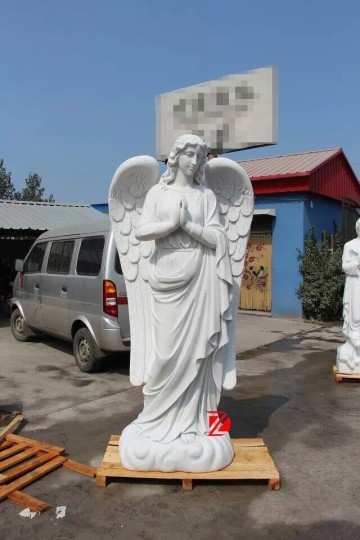 White Marble Life Size Angel Statue