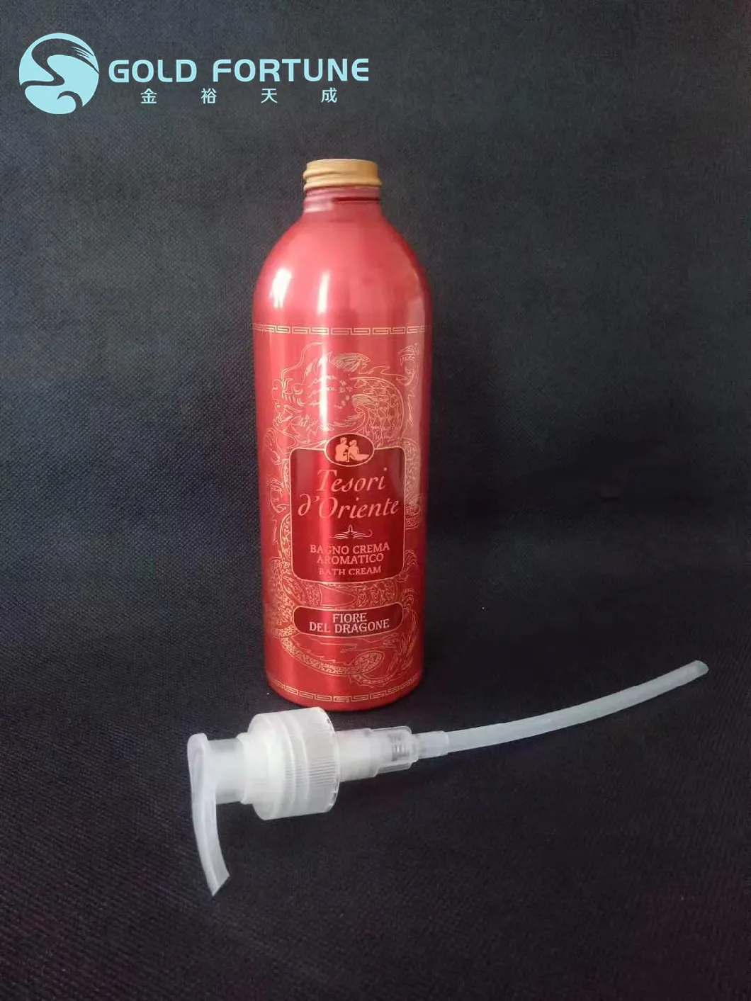 OEM Logo Aluminum Shampoo Bottle with Shampoo Pump