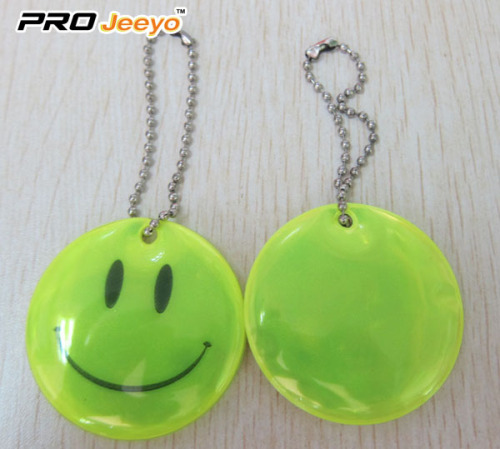 Reflective Safety Smile Face Key Chain for Gifts