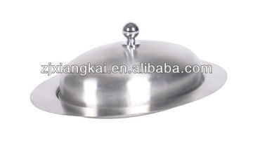 oval stainless steel butter dish